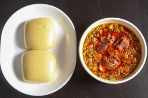 BANKU WITH OKRO STEW.