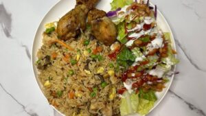 FRIED RICE WITH CHICKEN.